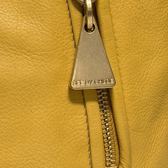 SEE BY CHLOE 2WAY Shoulder Bag Leather Tassel Yellow Authentic - Picture 4 of 14